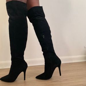 Aldo black suede Over the Knee boots